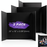 AKONEGE Trifold Poster Board Black Medium-0