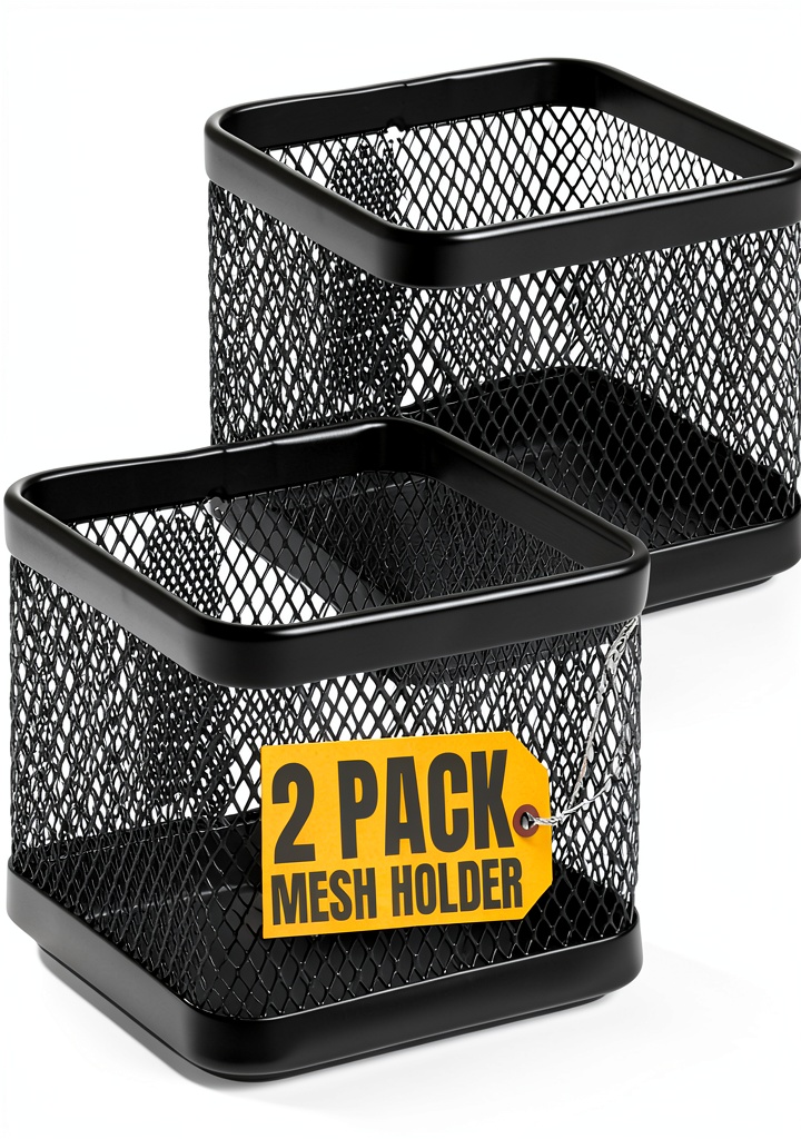 Installing Mesh Paper Clip Holder 1InTheOffice Organizer on a wooden desk