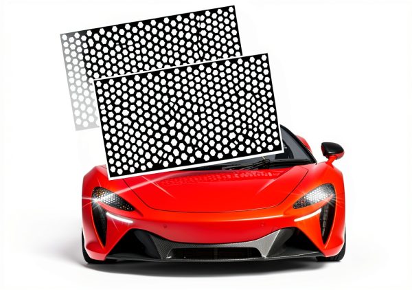 Lecctso Honeycomb Taillight Sticker Set Carbon Black 18.8x11.8in-3