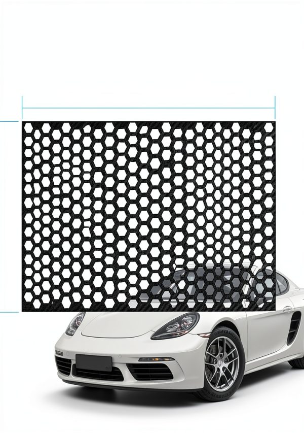 Lecctso Honeycomb Taillight Sticker Set Carbon Black 18.8x11.8in-1