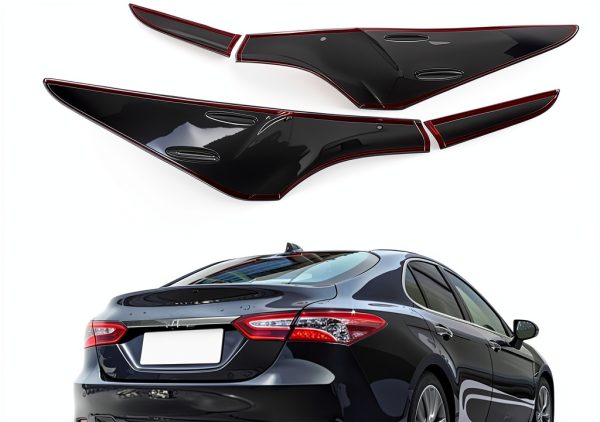 Tail Light Cover Trim JUZCOLOJ Smoked Black for Toyota Camry 2018-2022-1