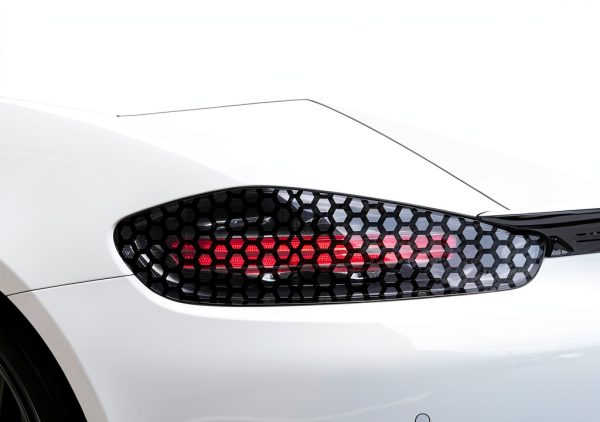 Lecctso Honeycomb Taillight Sticker Set Carbon Black 18.8x11.8in-0