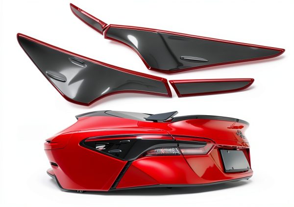 Tail Light Cover Trim JUZCOLOJ Smoked Black for Toyota Camry 2018-2022-2