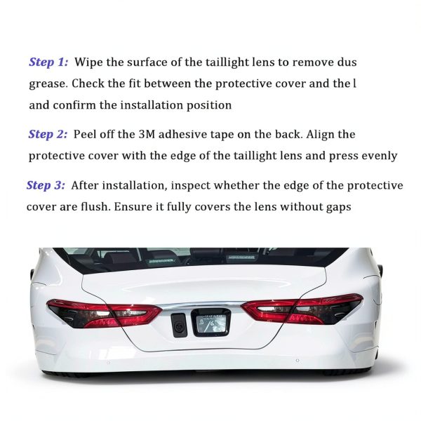 AUCERAMIC Tail Light Cover Trim 4Pcs for Toyota Camry 2018-2024-6