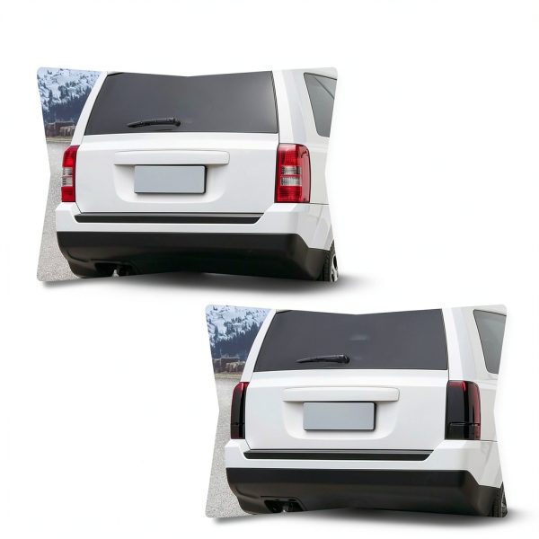 Smoked Black Tail Light Cover Trim CheroCar for Jeep Patriot 2011-2016-2