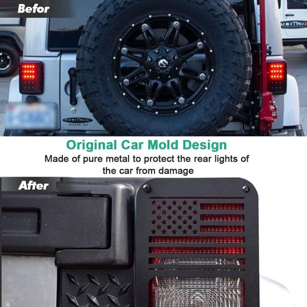 A ABIGAIL Tail Light Cover for Jeep Wrangler JK/JKU 2007-2018 Black US-2