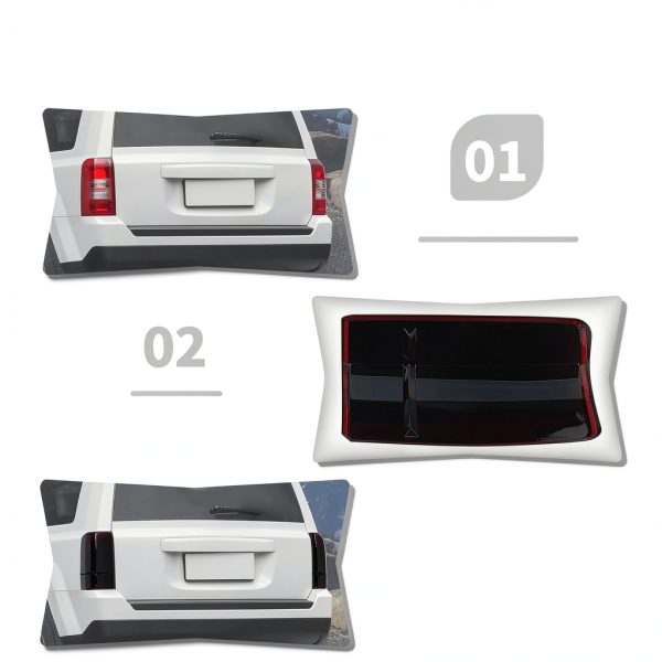Smoked Black Tail Light Cover Trim CheroCar for Jeep Patriot 2011-2016-3