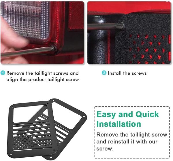 A ABIGAIL Tail Light Cover for Jeep Wrangler JK/JKU 2007-2018 Black US-4